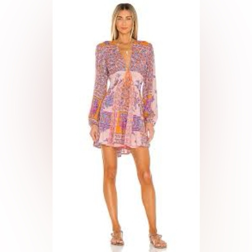 Free People Pink and Orange Floral dress L